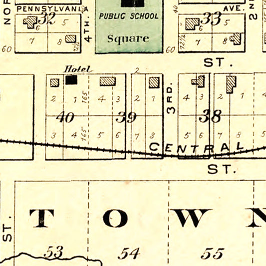 Vintage Map of Steamboat Rock, Iowa, 1892