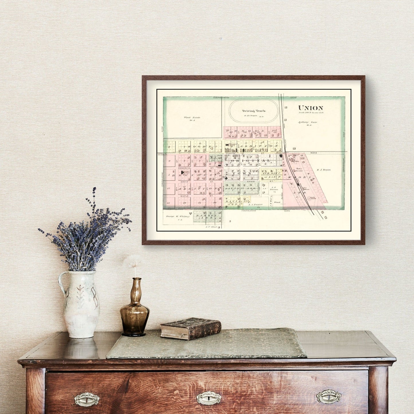 Vintage Map of Union, Iowa, 1892