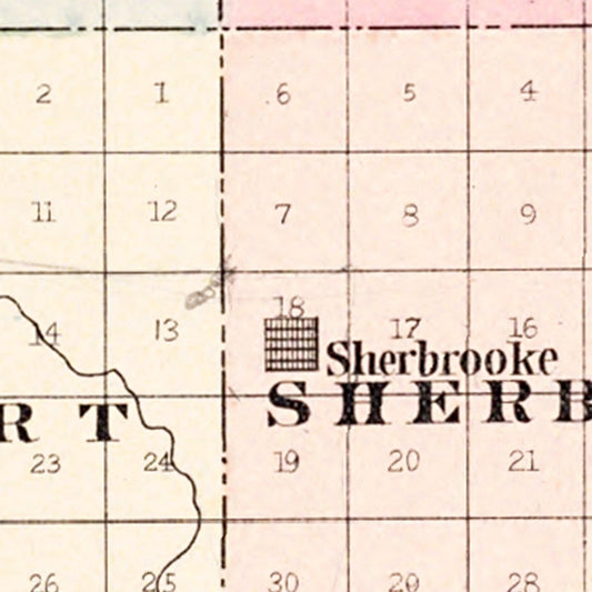 Vintage Map of Steele County, North Dakota, 1892