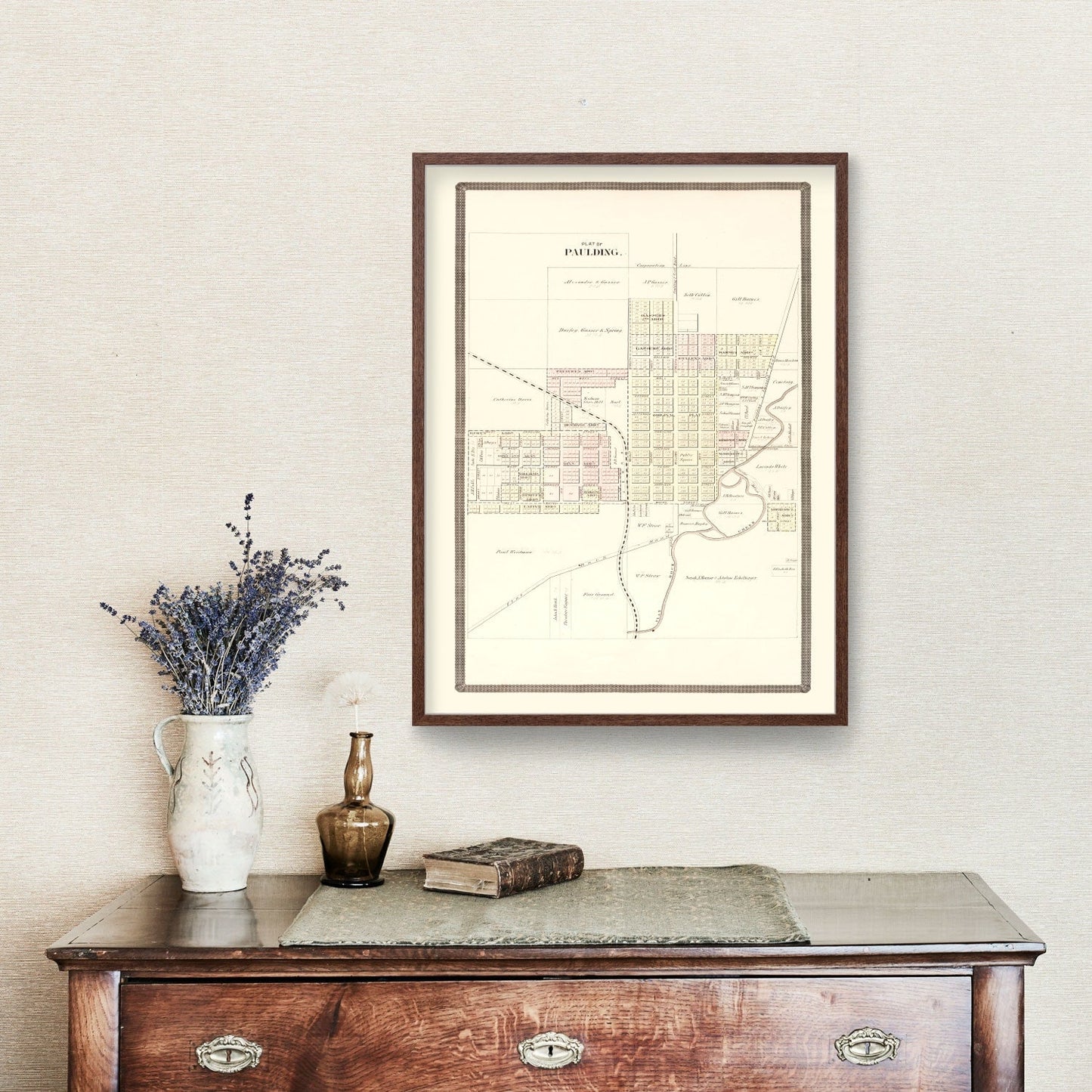 Vintage Map of Paulding, Ohio, 1892