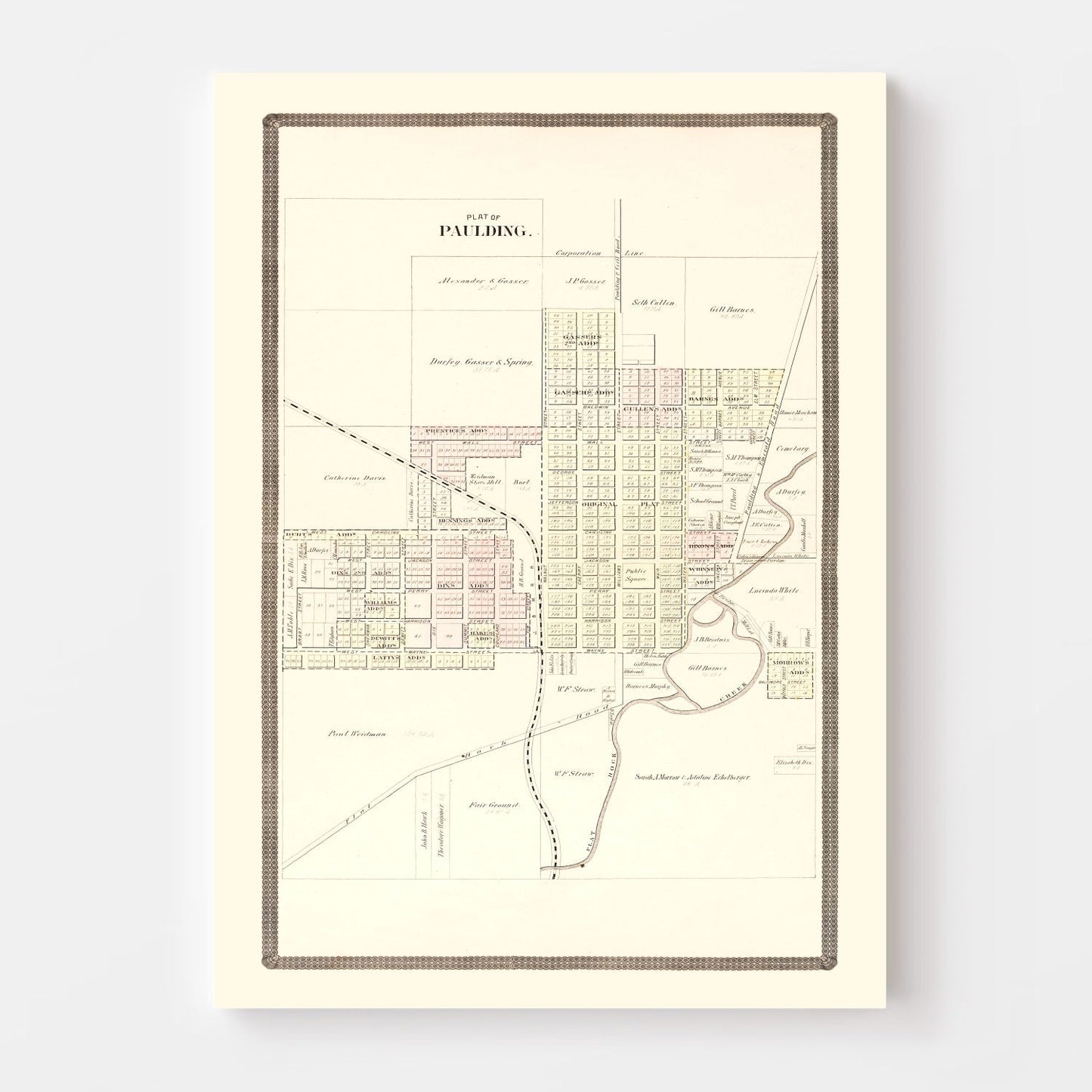 Vintage Map of Paulding, Ohio, 1892