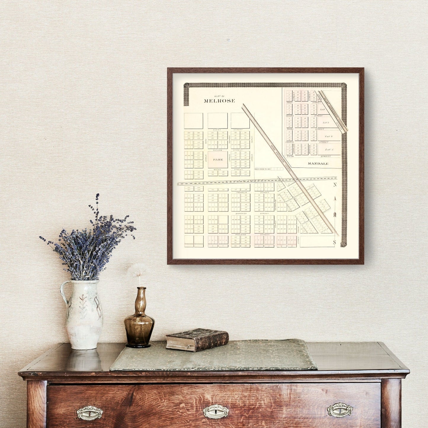 Vintage Map of Melrose, Ohio, 1892