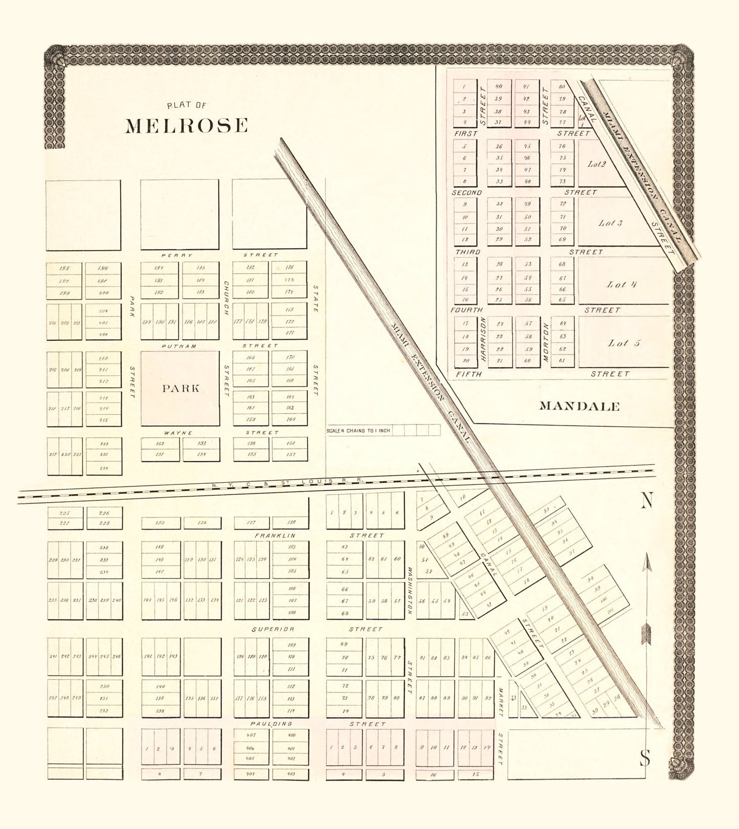 Vintage Map of Melrose, Ohio, 1892