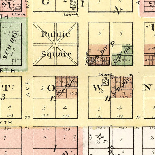 Vintage Map of Geneseo, Illinois, 1893