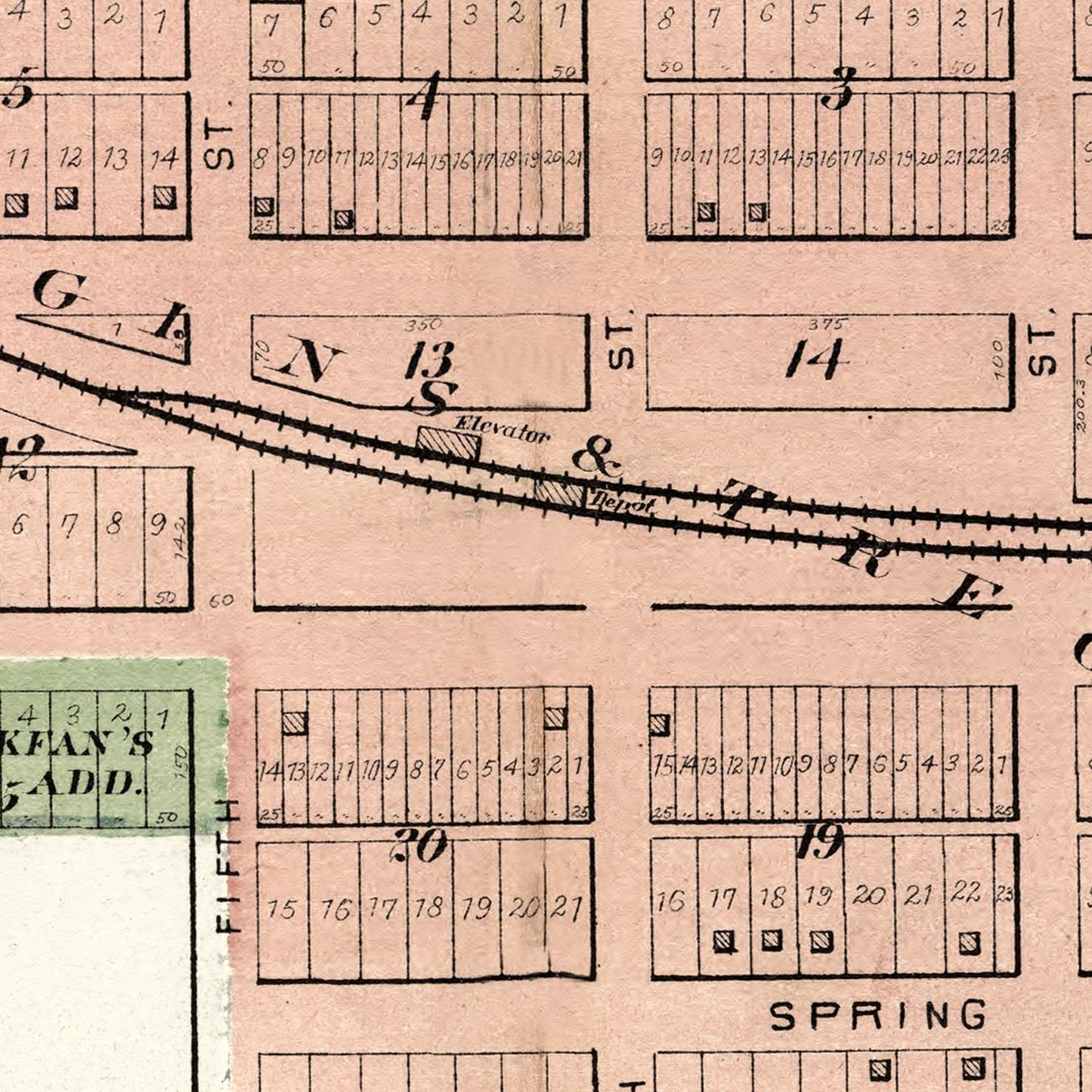 Vintage Map of Orion, Illinois, 1893