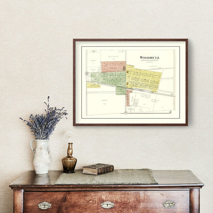 Vintage Map of Woodhull, Illinois 1893