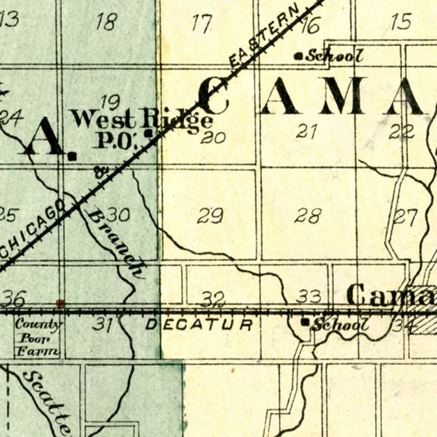 Vintage Map of Douglas County, Illinois, 1893