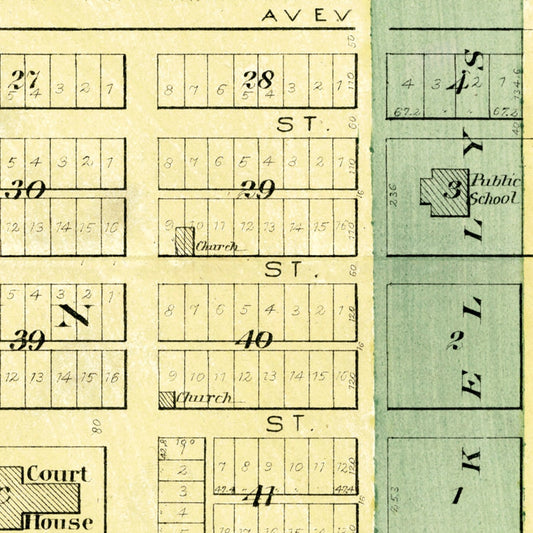 Vintage Map of Tuscola, Illinois, 1893