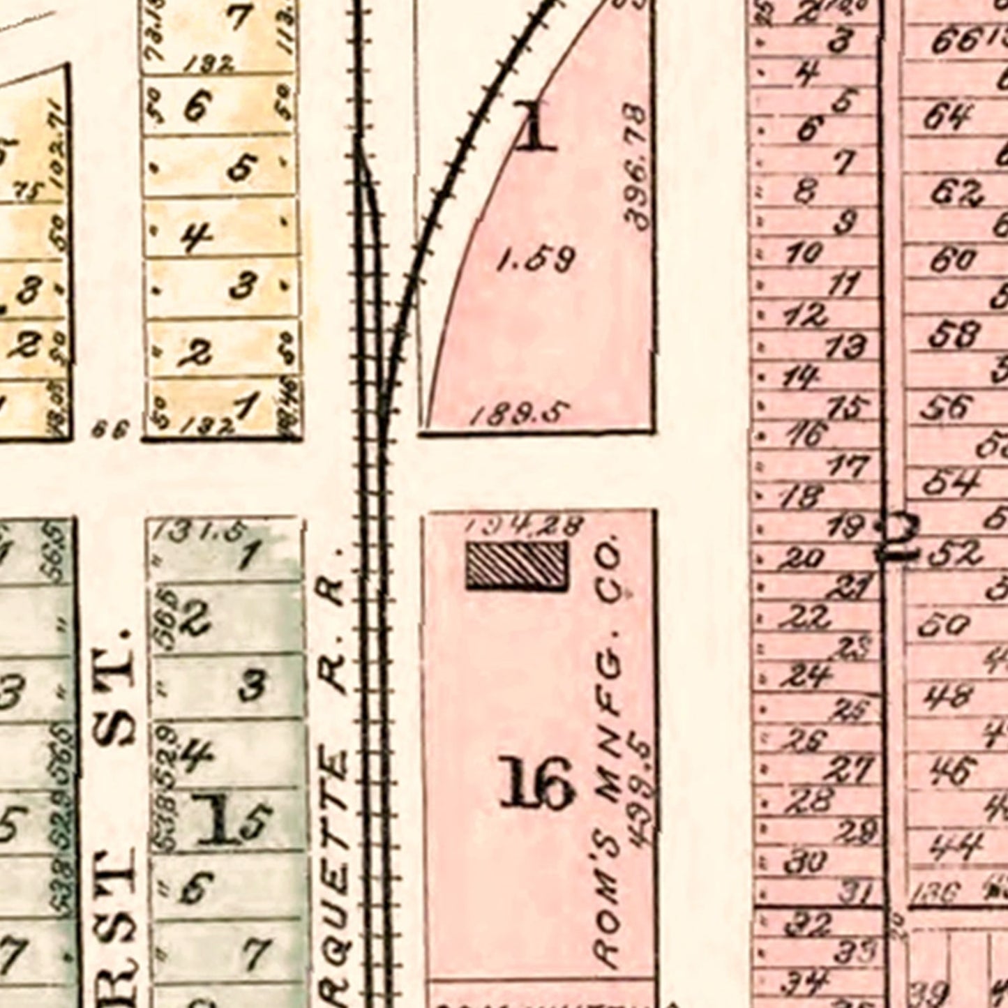 Vintage Map of Romulus, Michigan, 1893