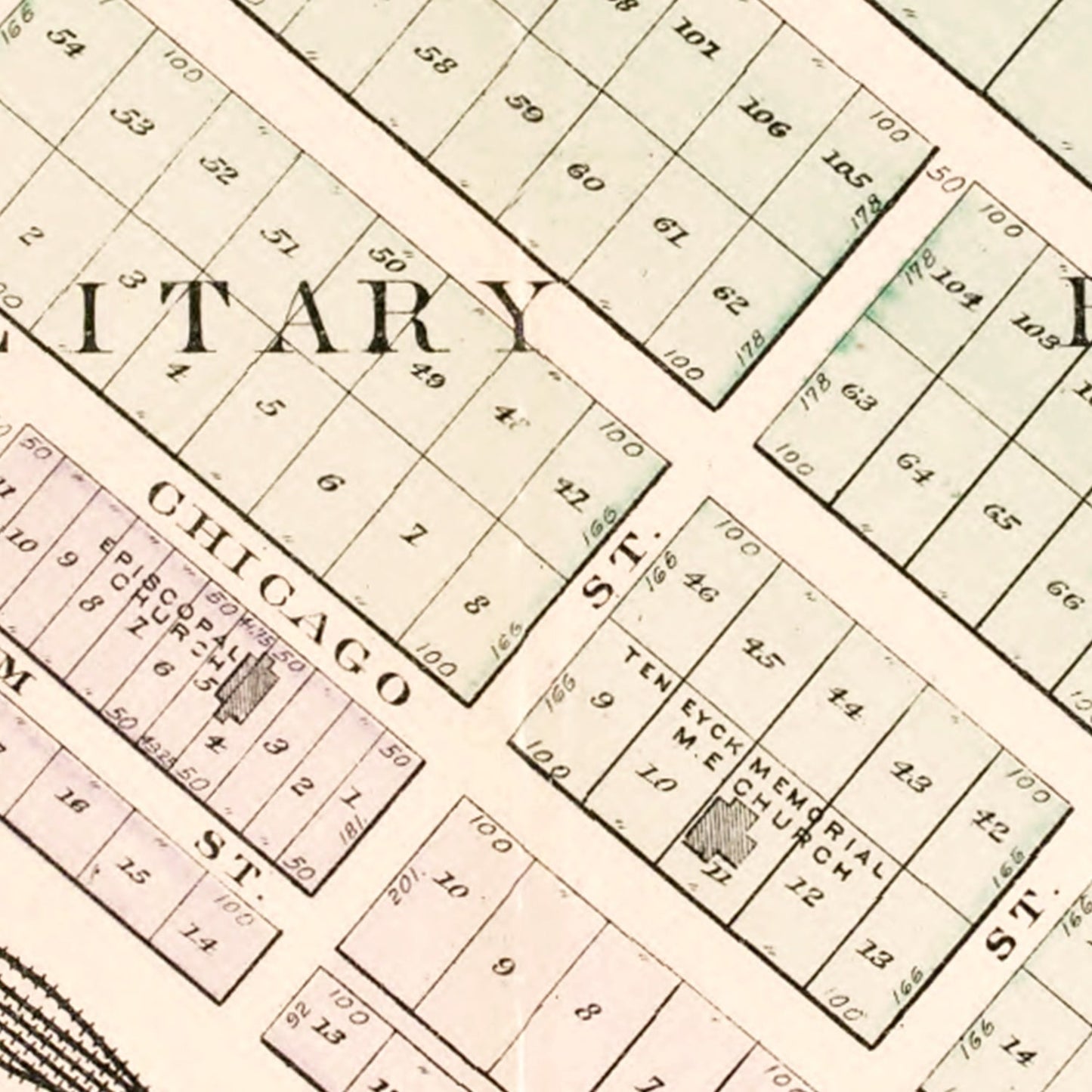 Vintage Map of Dearborn, Michigan, 1893