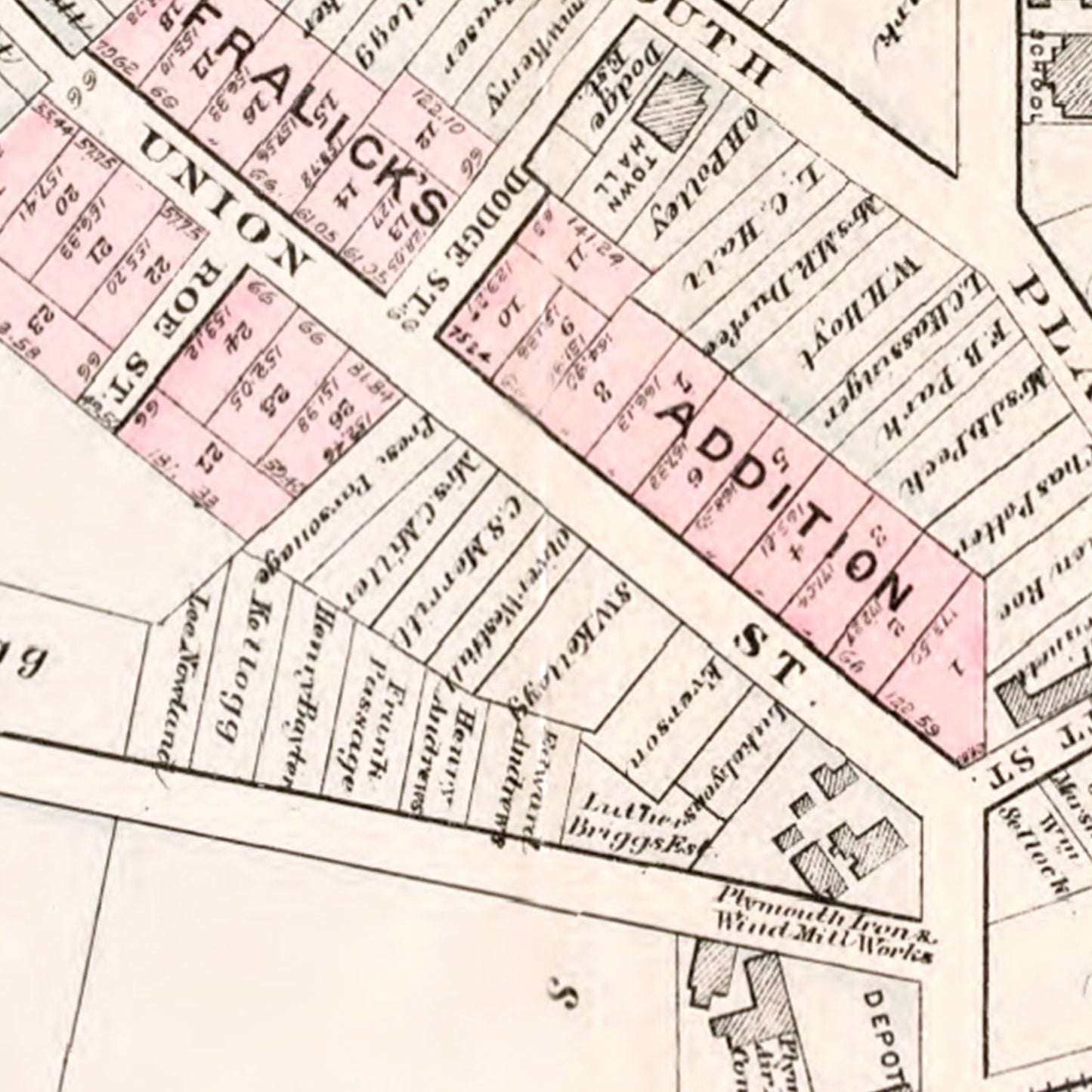 Vintage Map of Plymouth, Michigan, 1893