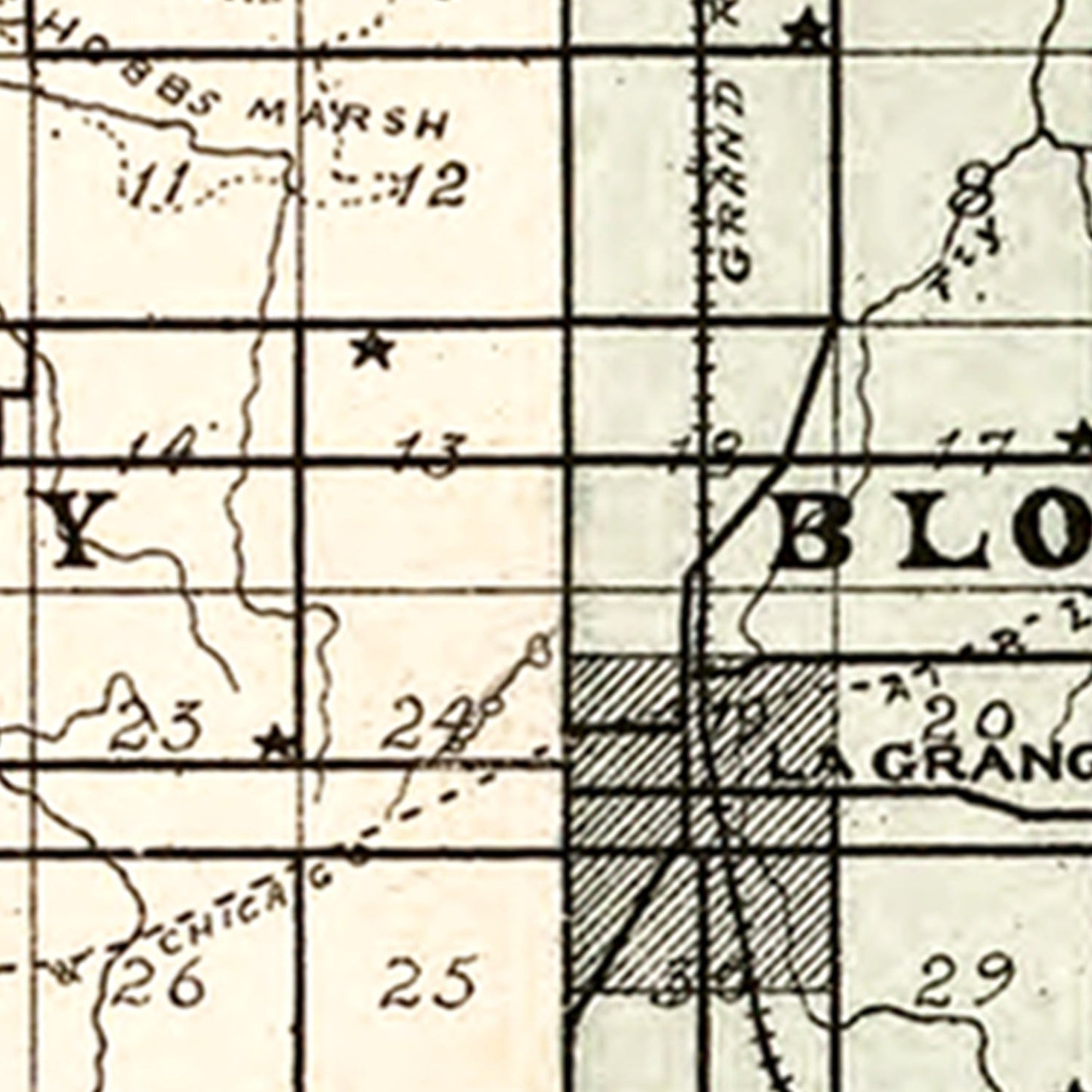 Vintage Map of LaGrange County, Indiana, 1893
