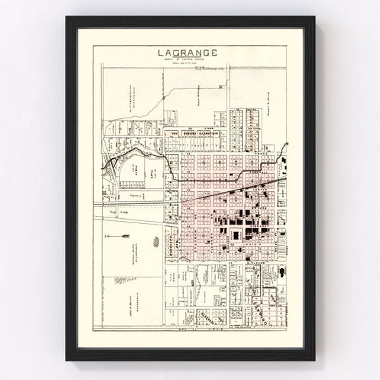 vintage map of LaGrange, Indiana, 1893