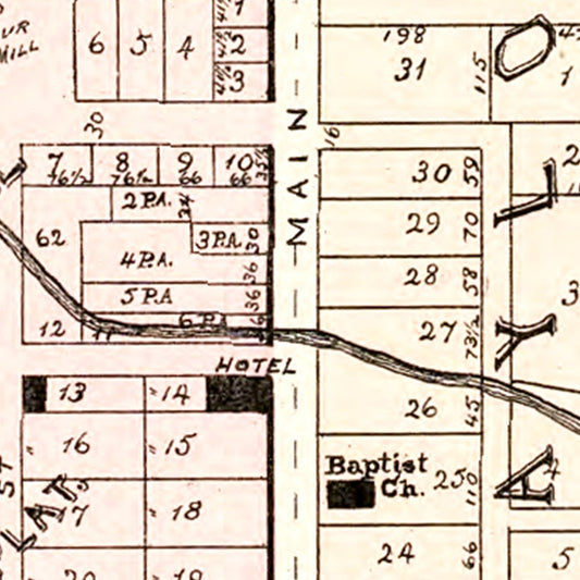 Vintage Map of Wolcottville, Indiana, 1893