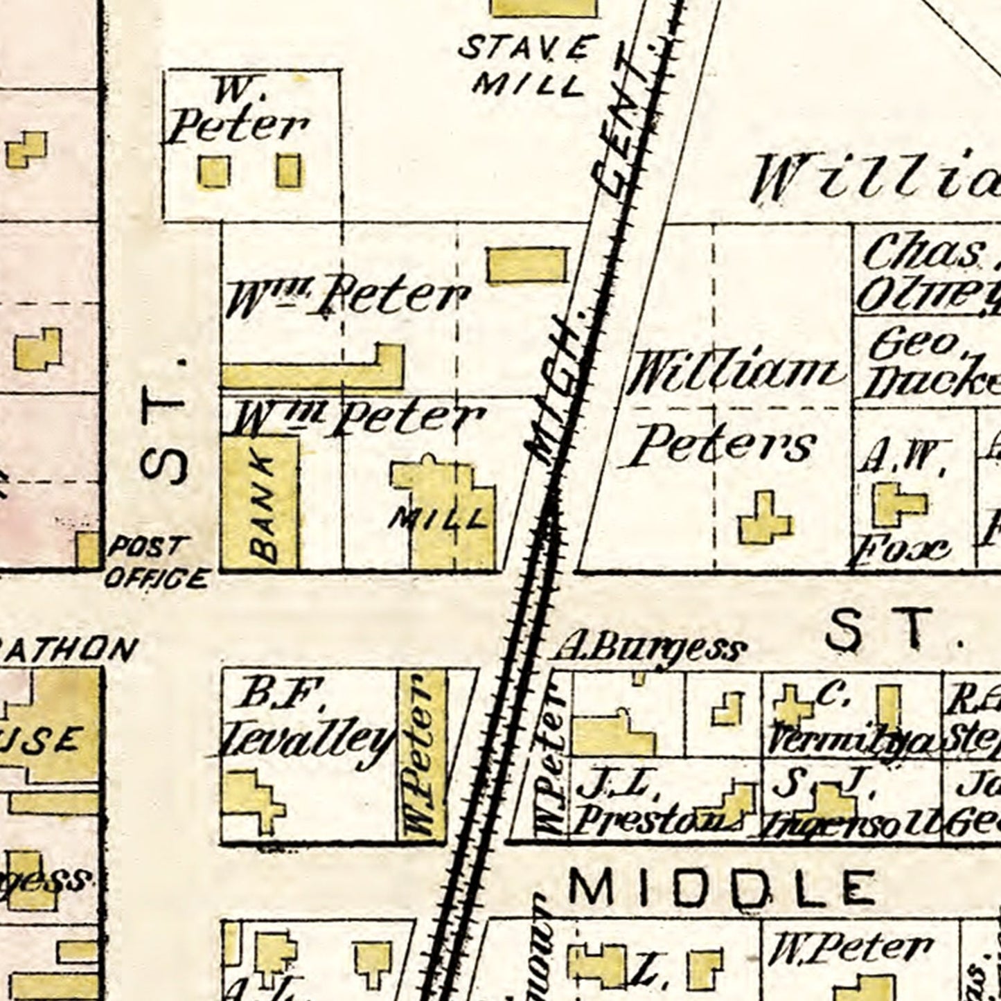 Vintage Map of Columbiaville, Michigan, 1893