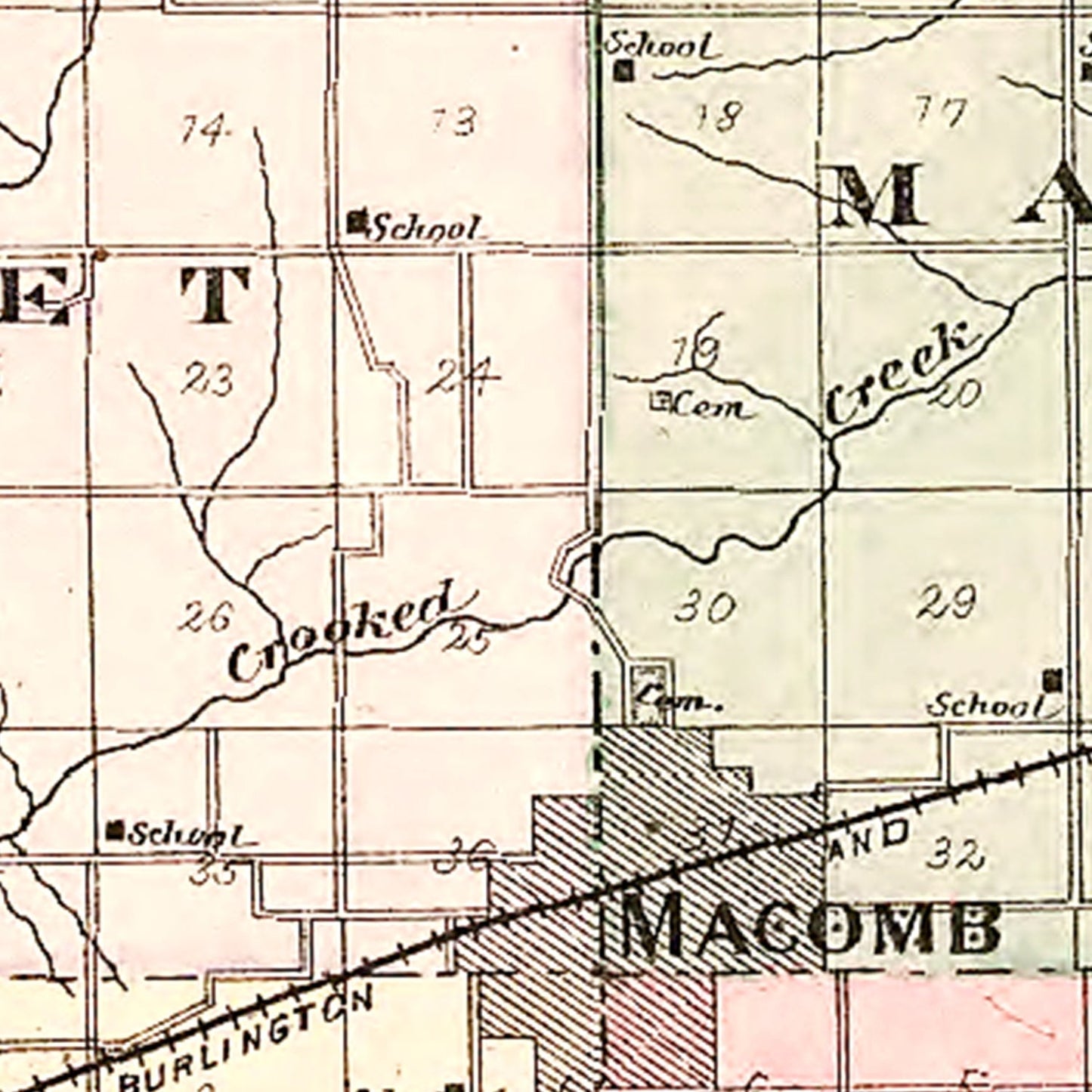 Vintage Map of McDonough County, Illinois, 1893