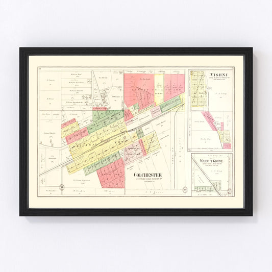 vintage map of Colchester, Illinois, 1893