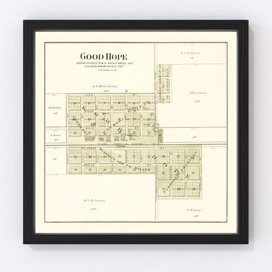 Vintage map of Good Hope, Illinois, 1893