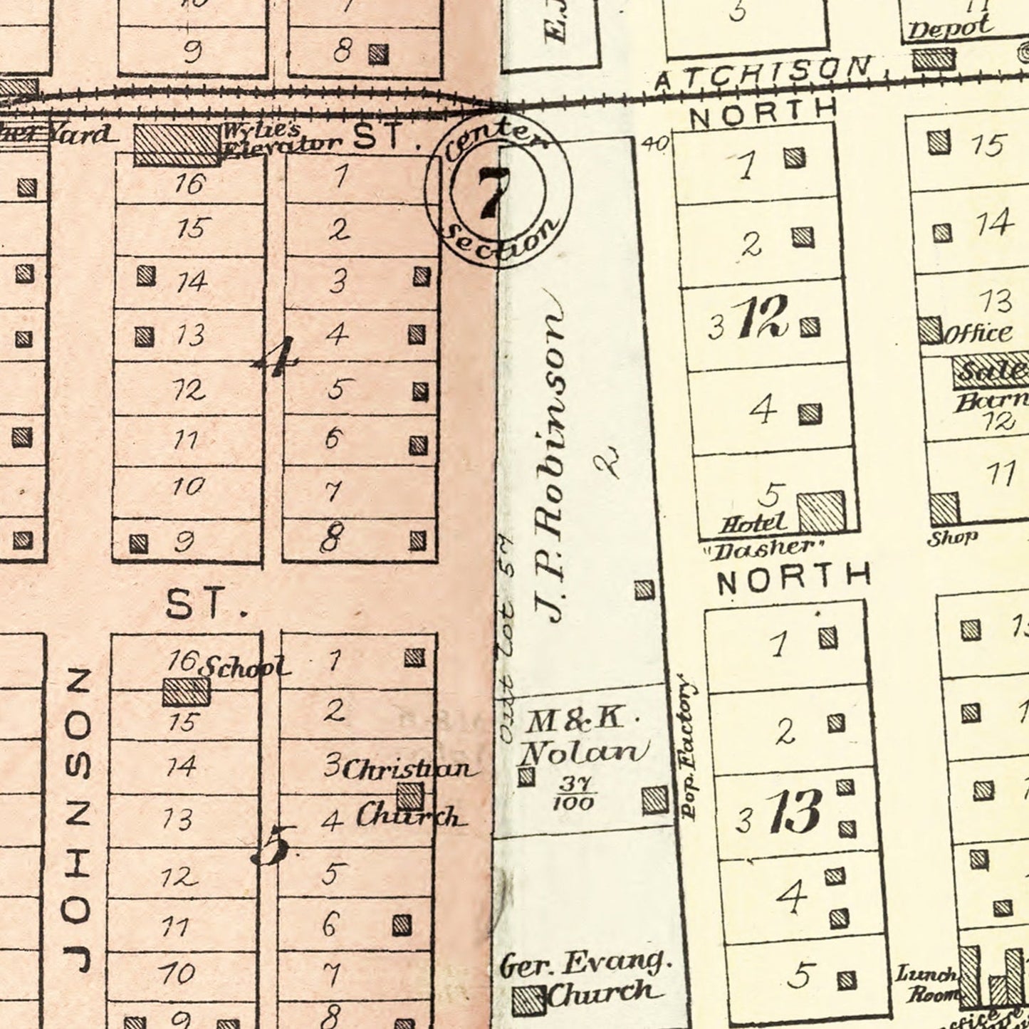 Vintage Map of Minonk, Illinois, 1893