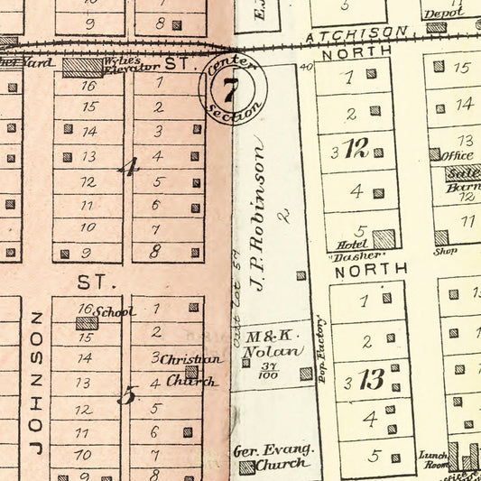 Vintage Map of Minonk, Illinois, 1893