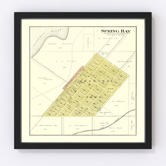 vintage map of Spring Bay, Illinois, 1893