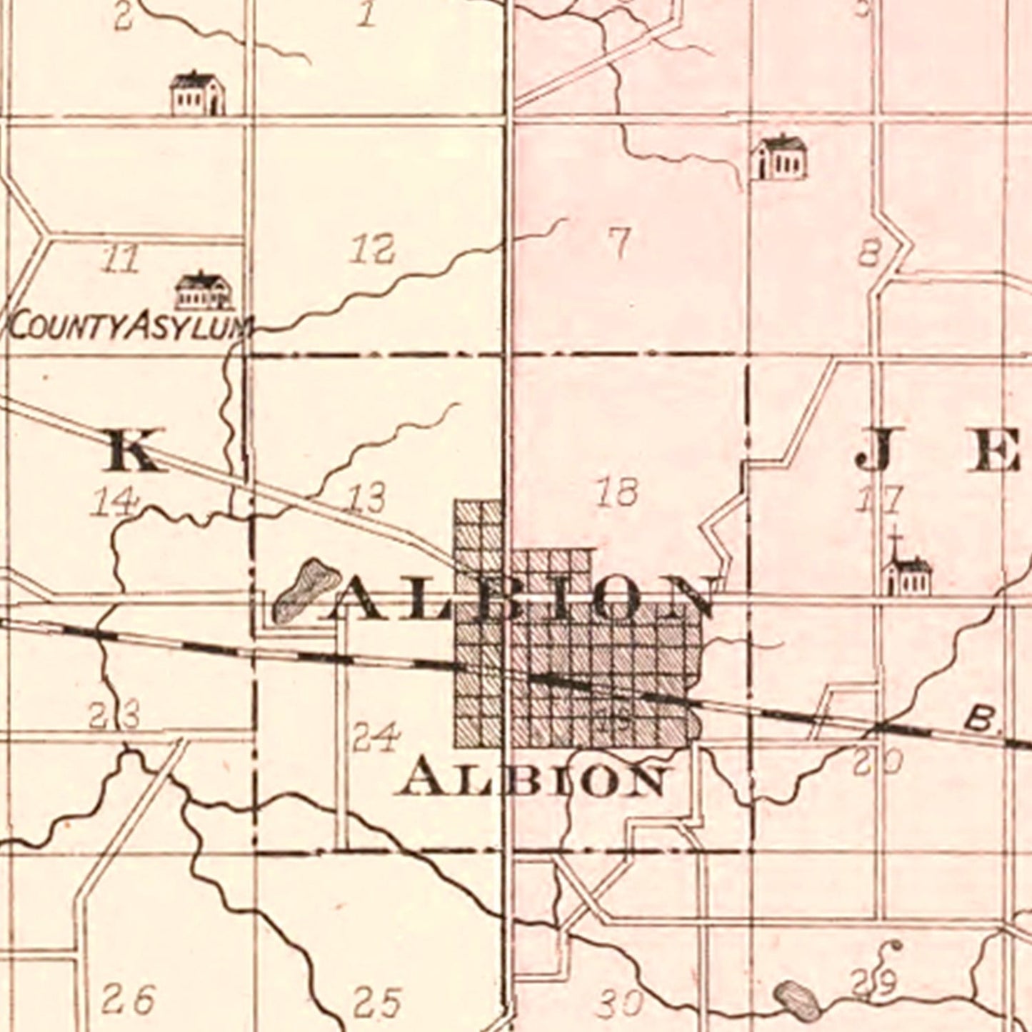 Vintage Map of Noble County, Indiana, 1893