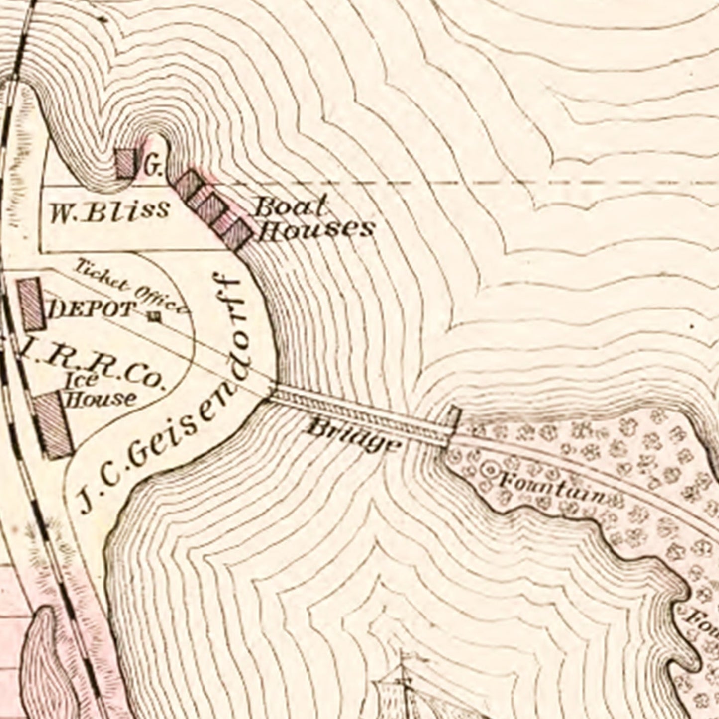 Vintage Map of Rome City, Indiana, 1893