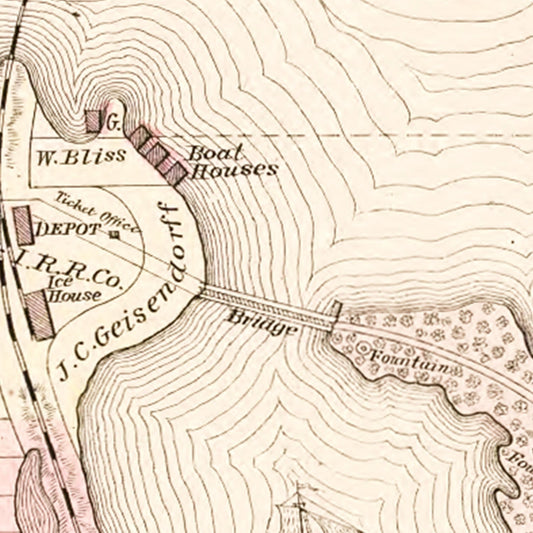 Vintage Map of Rome City, Indiana, 1893