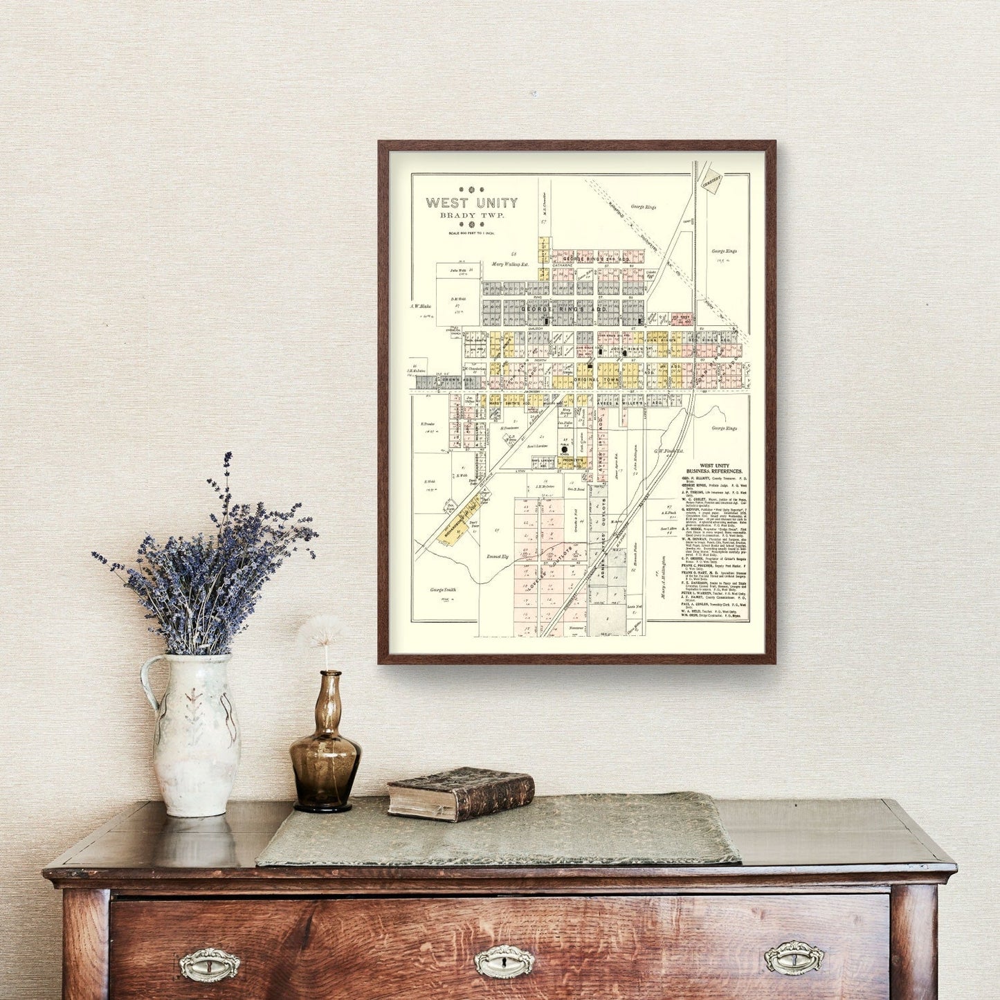 Vintage Map of West Unity, Ohio 1894