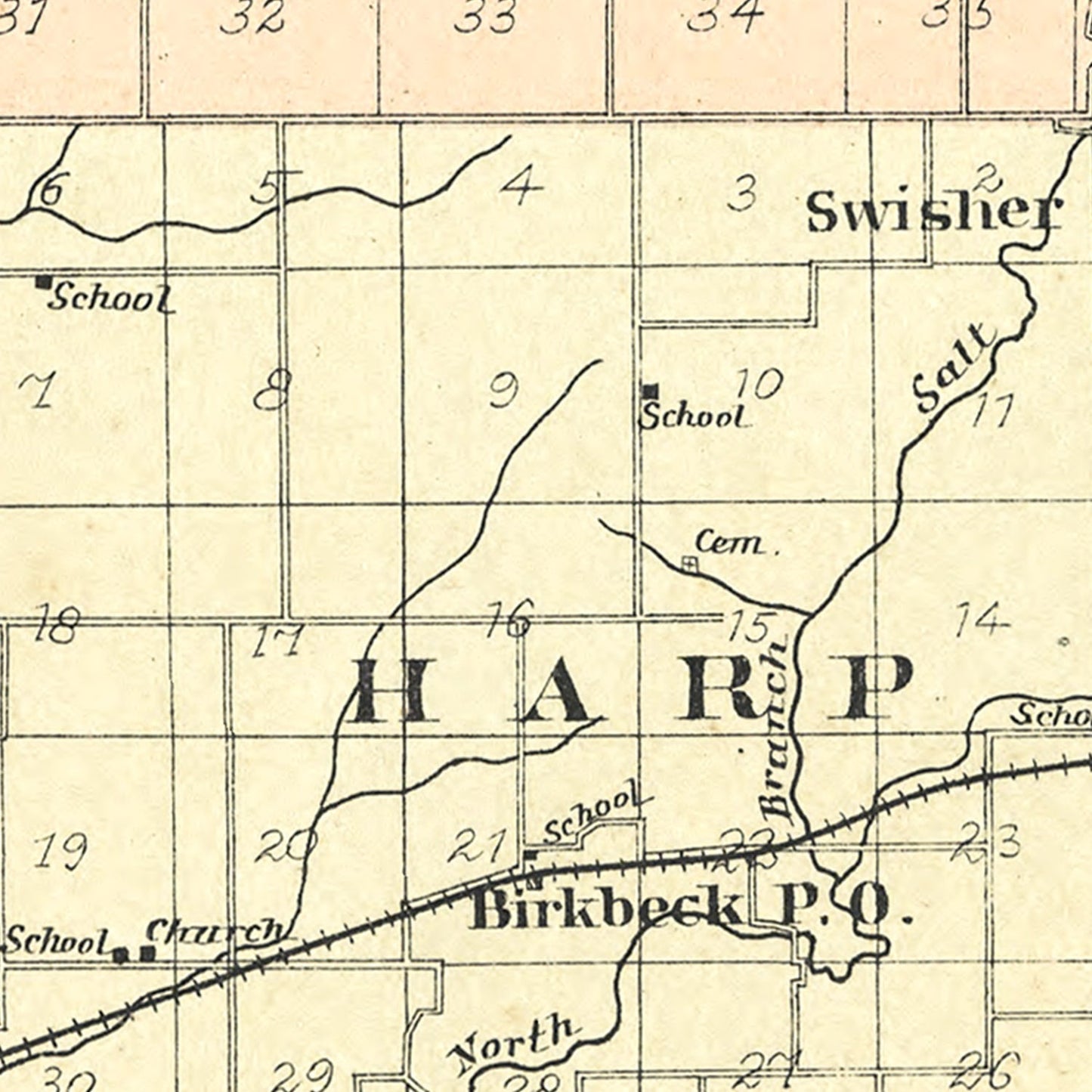Vintage Map of De Witt County, Illinois, 1894
