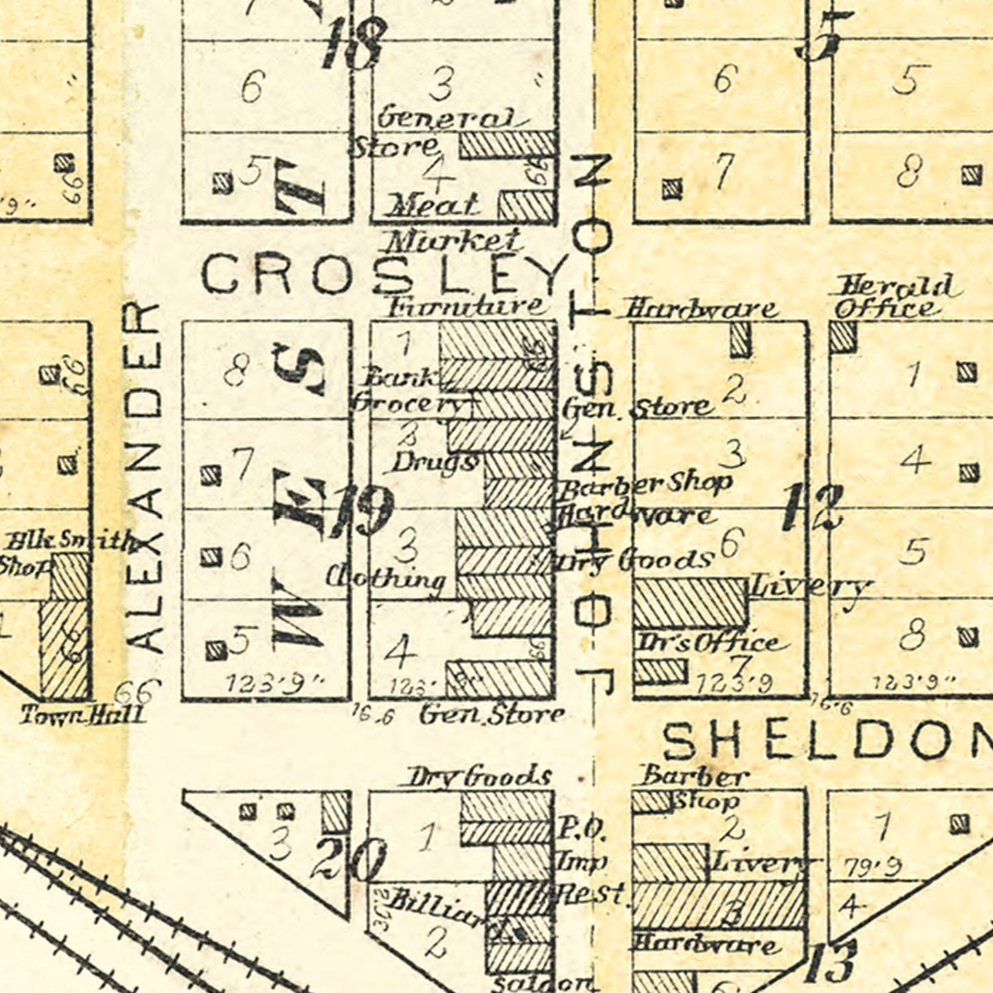 Vintage Map of Kenney, Illinois, 1894