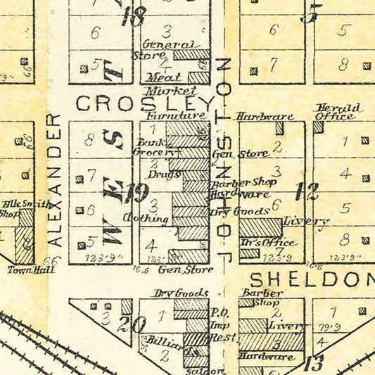 Vintage Map of Kenney, Illinois, 1894