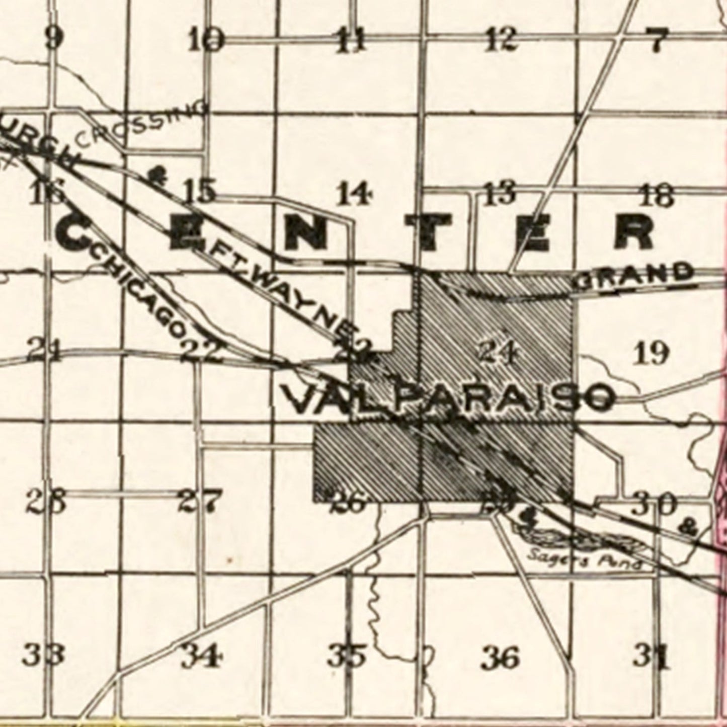 Vintage Map of Porter County, Indiana, 1895
