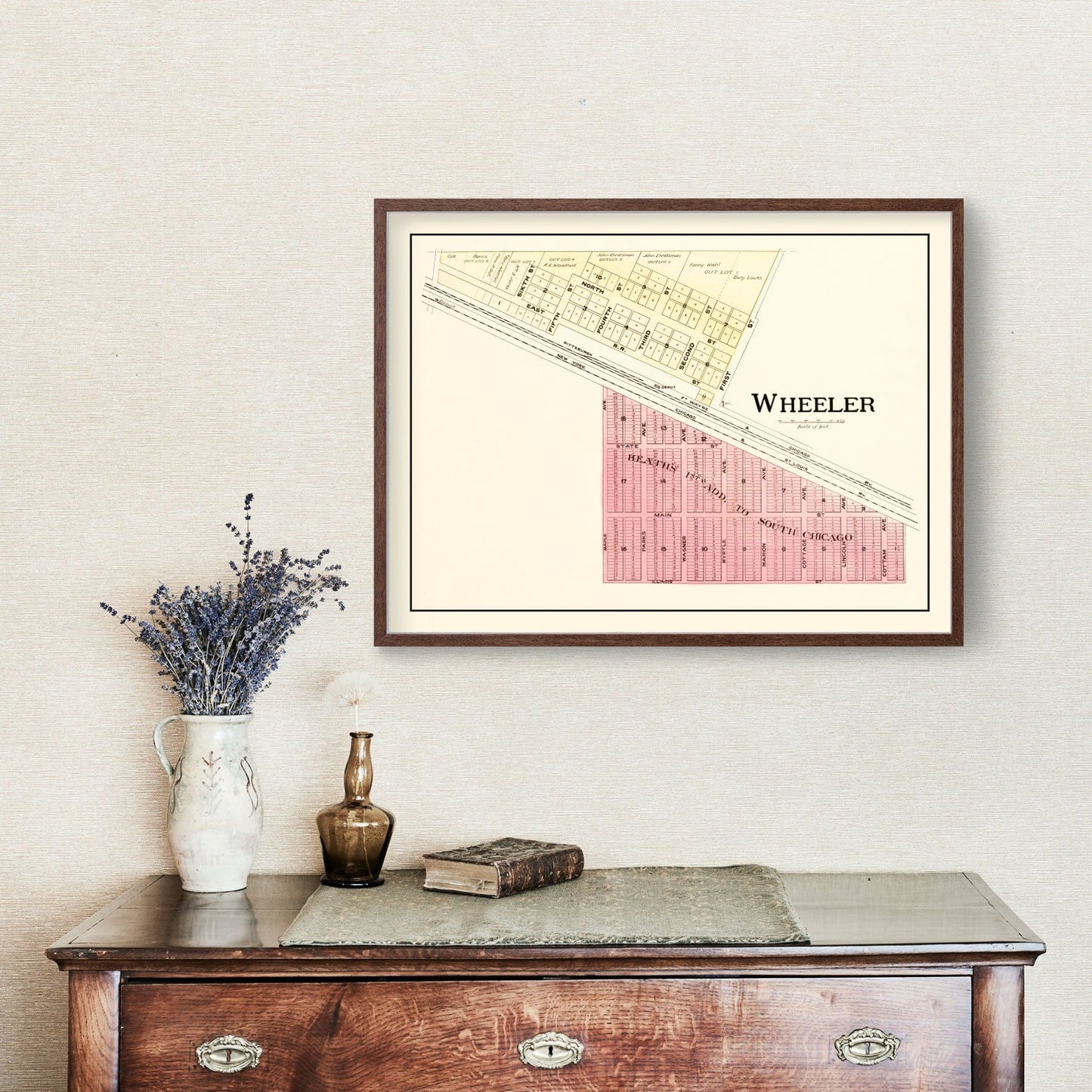 Vintage Map of Wheeler, Indiana, 1895