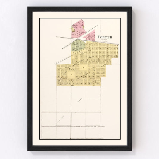 Vintage map of Porter, Indiana, 1895