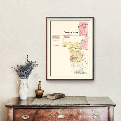 Vintage Map of Chesterton, Indiana, 1895