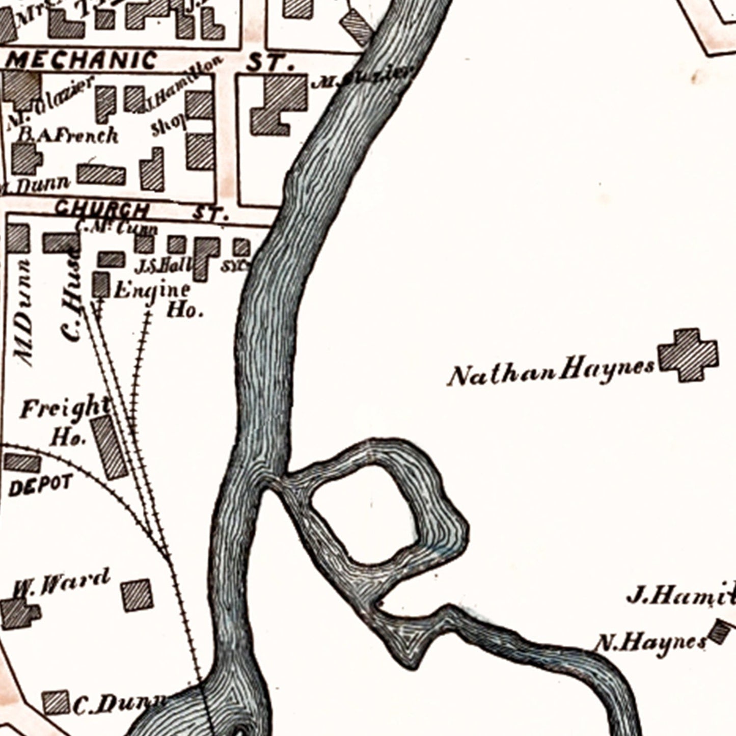Vintage Map of Saxonville, Massachusetts, 1895