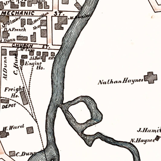 Vintage Map of Saxonville, Massachusetts, 1895