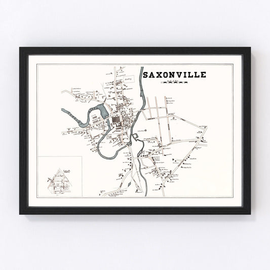 vintage map of Saxonville, Massachusetts, 1895