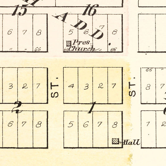 Vintage Map of Perry, Illinois, 1895