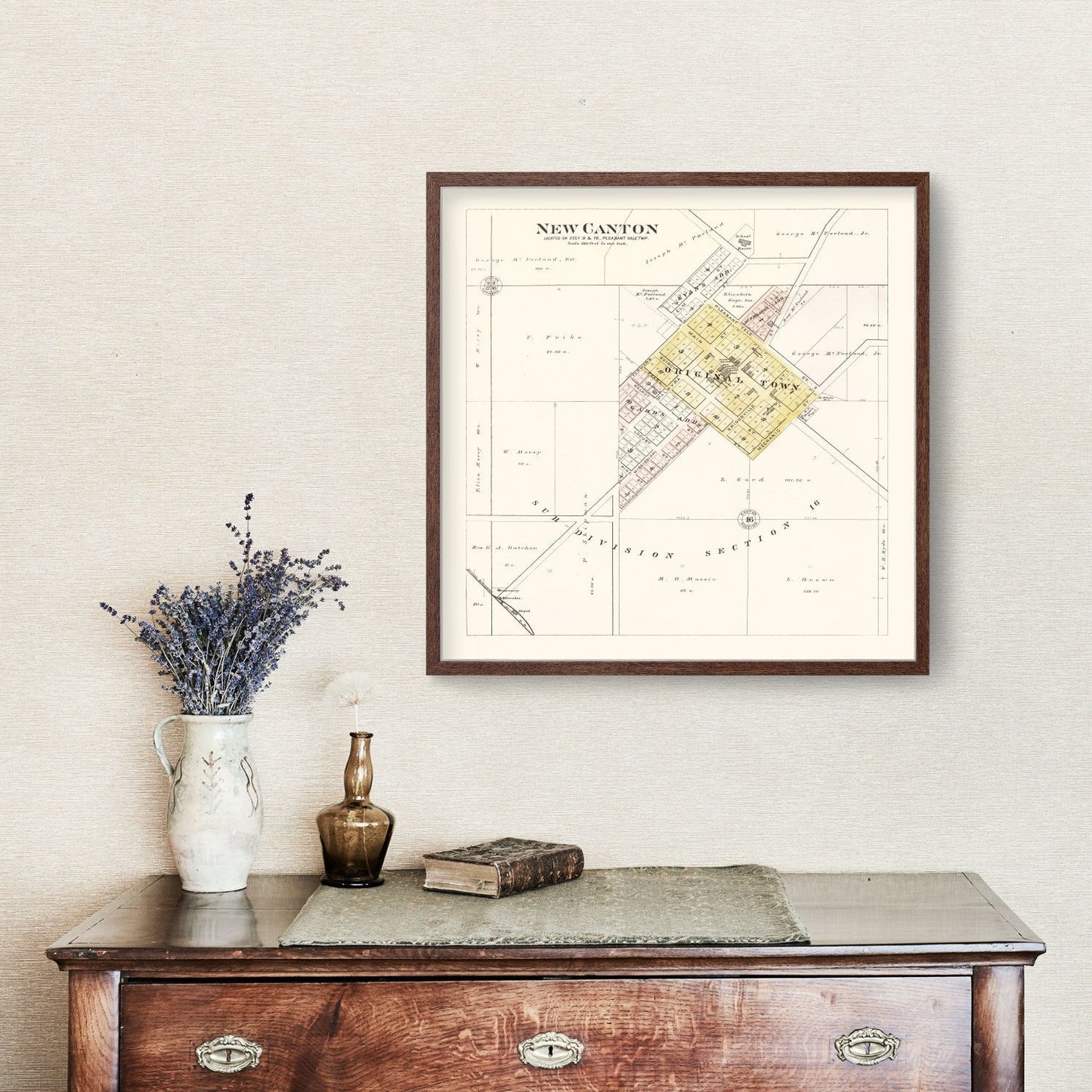Vintage Map of New Canton, Illinois, 1895