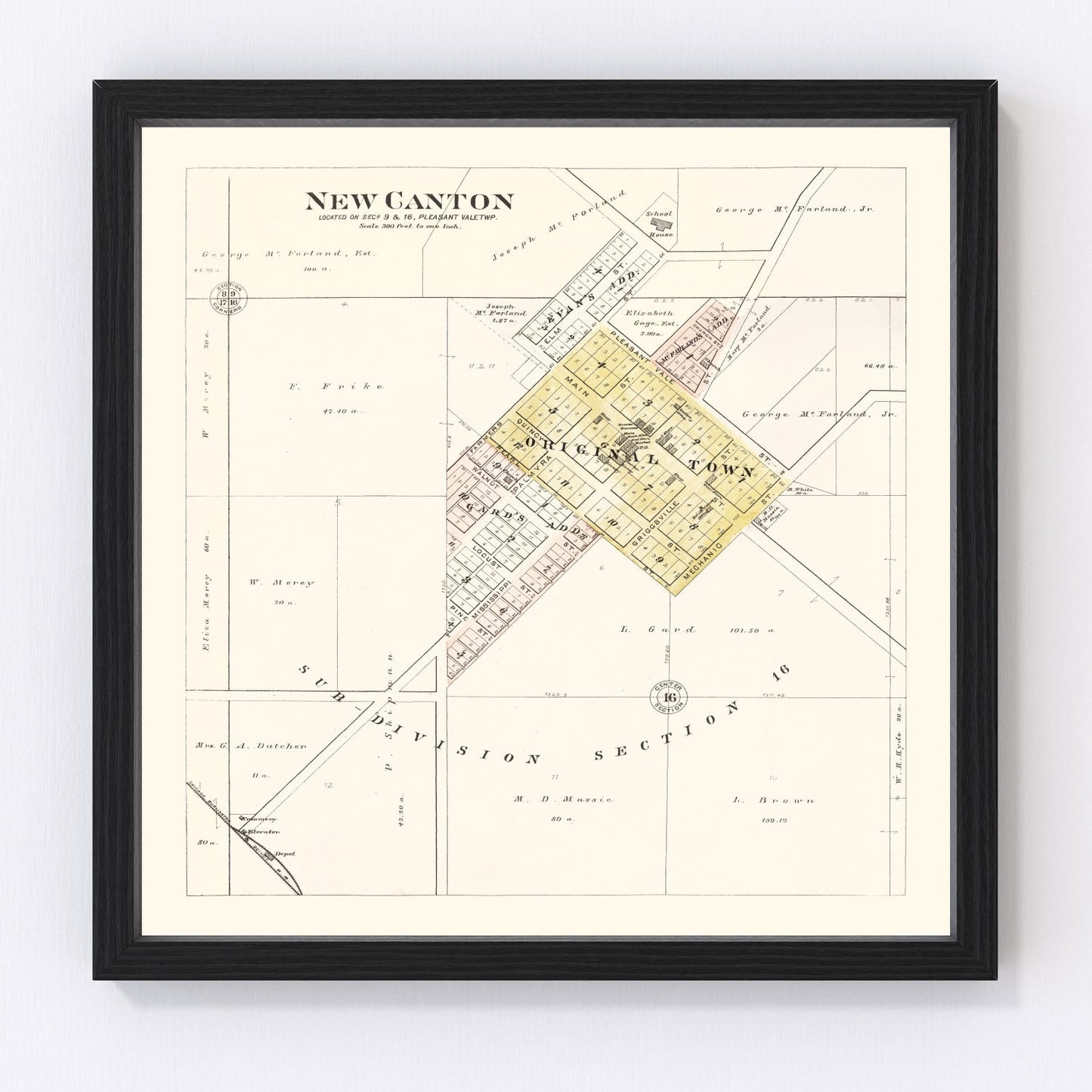 Vintage map of New Canton, Illinois, 1895