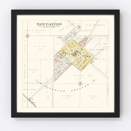 Vintage map of New Canton, Illinois, 1895