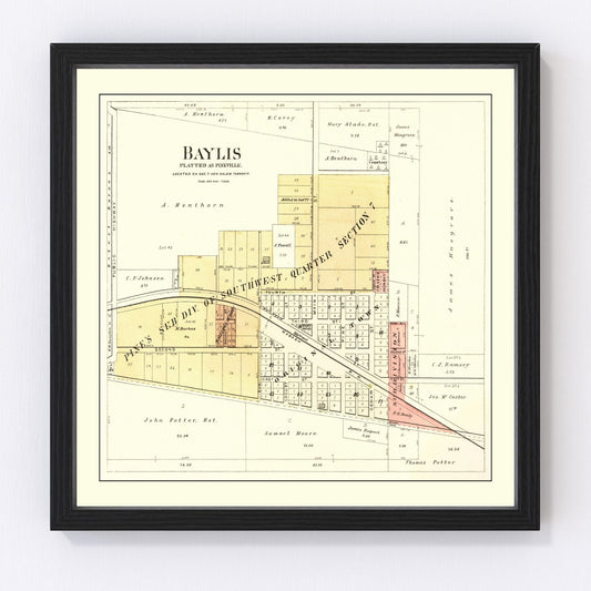 Vintage map of Baylis, Illinois, 1895