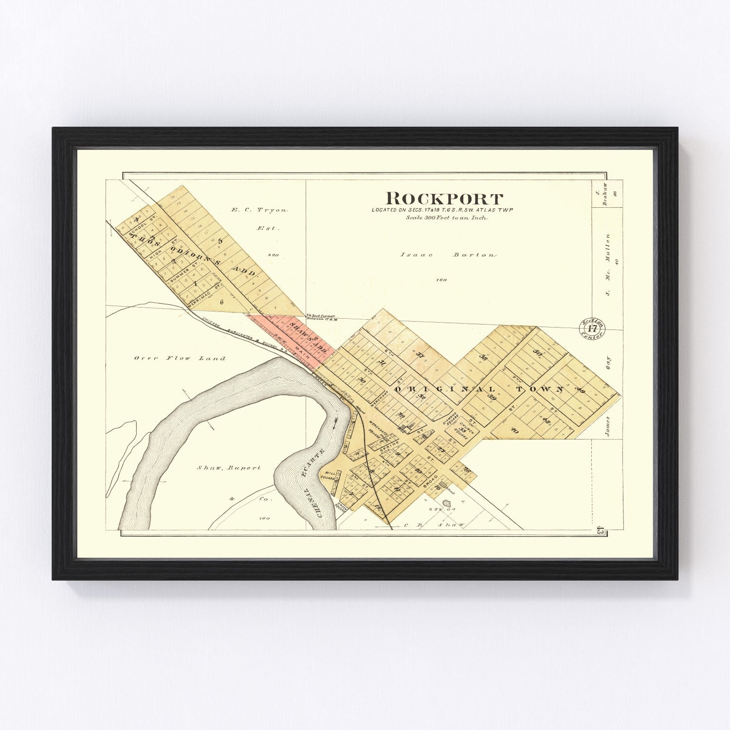 vintage map of Rockport, Illinois, 1895