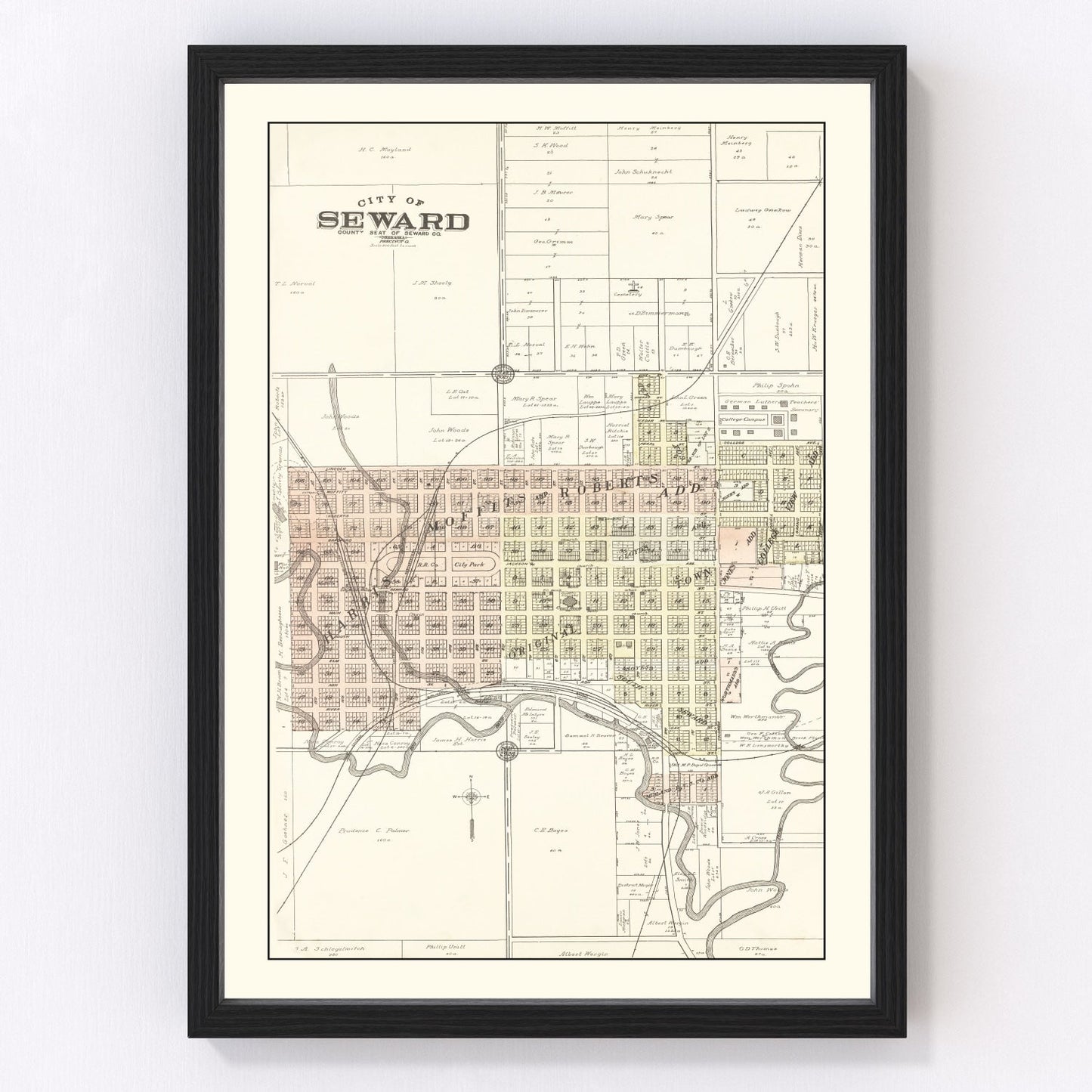 Vintage map of Washtenaw County, Michigan, 1895 - Ann Arbor restored print