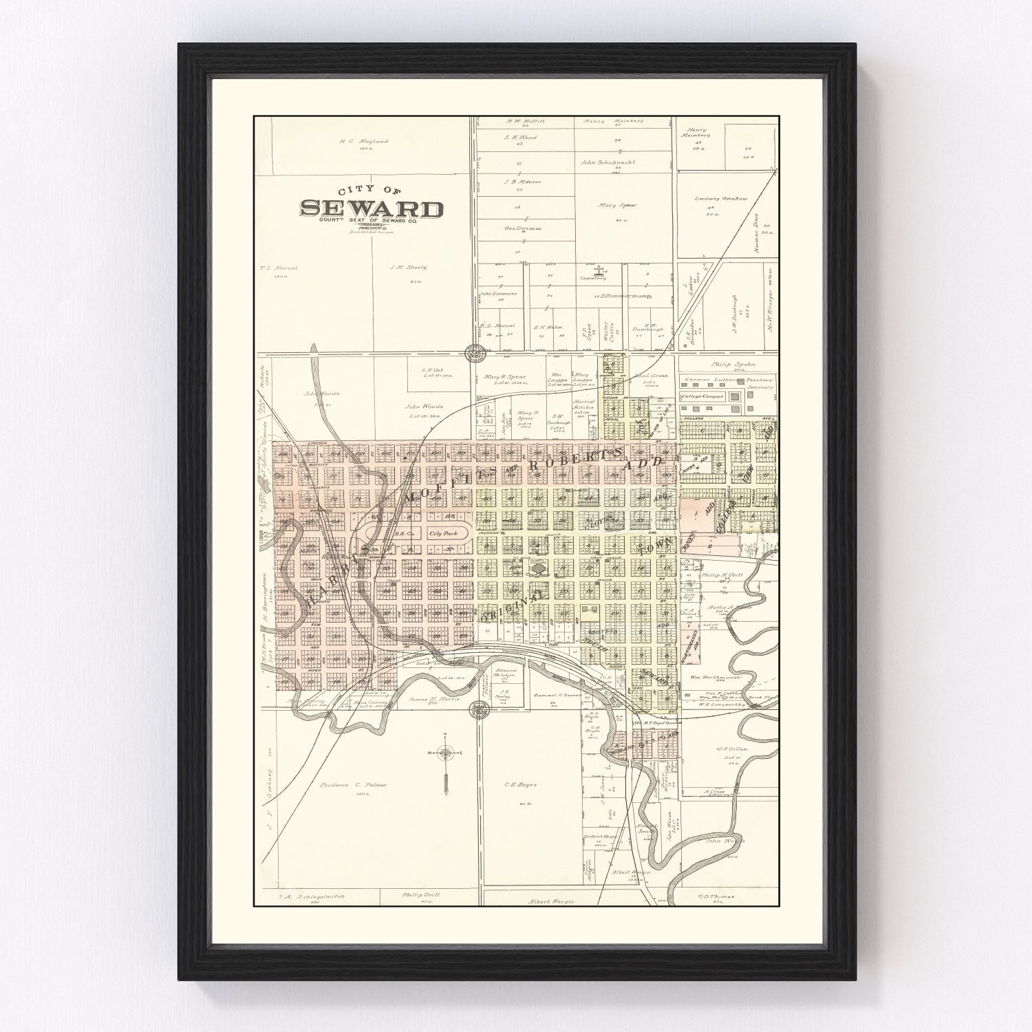 Vintage map of Washtenaw County, Michigan, 1895 - Ann Arbor restored print