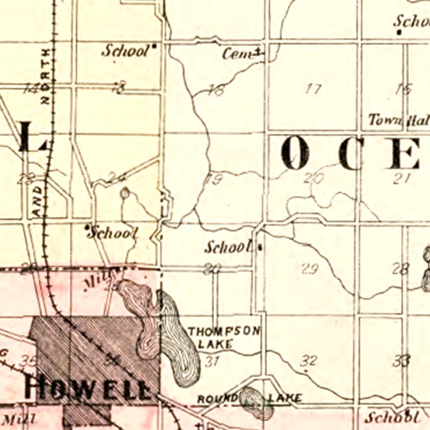 Vintage Map of Livingston County, Michigan, 1895