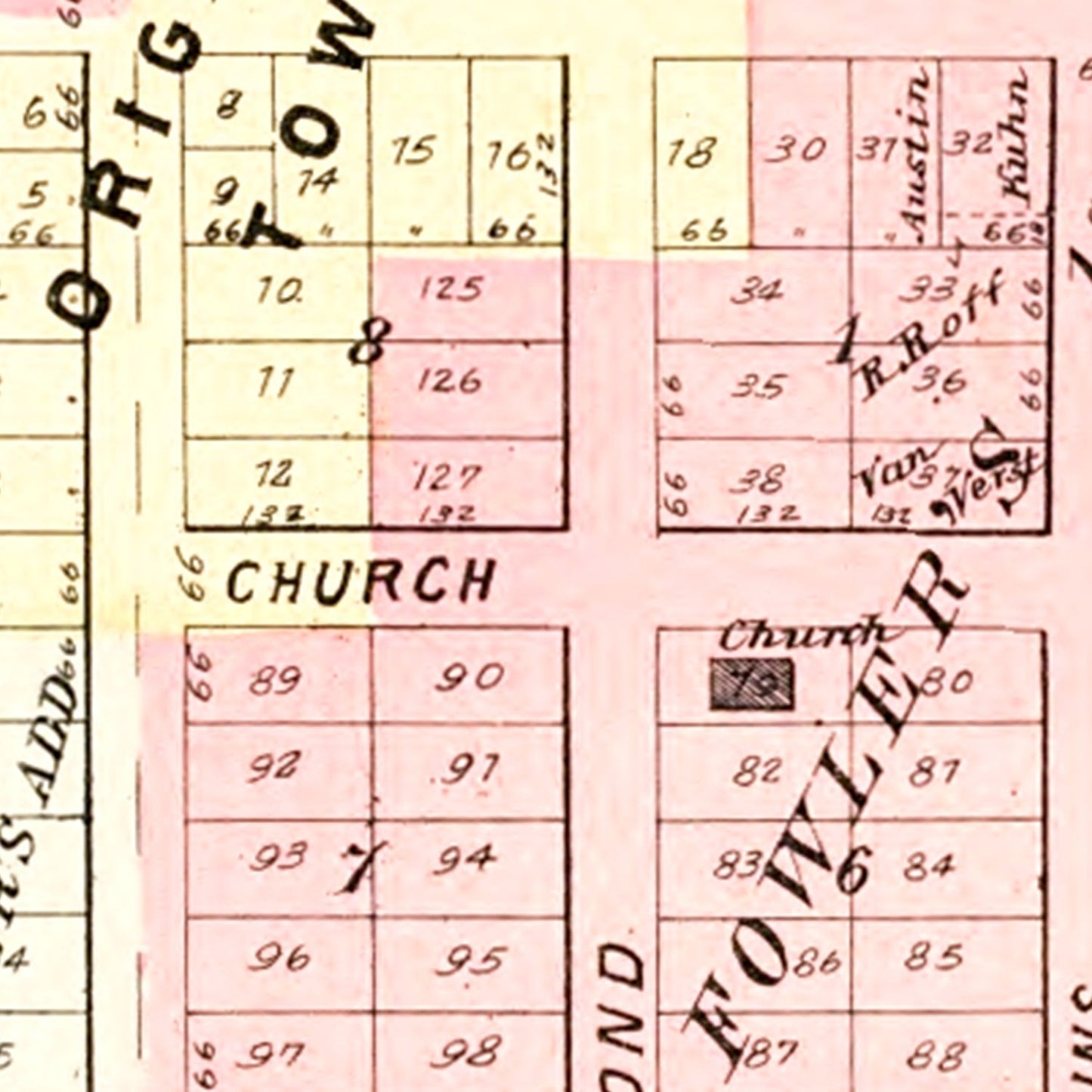 Vintage Map of Fowlerville, Michigan, 1895