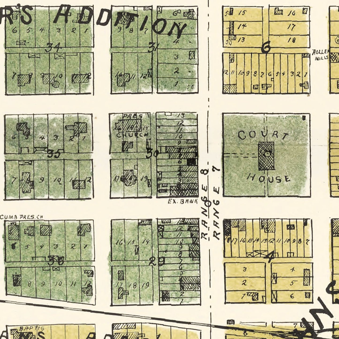 Vintage Map of Kahoka, Missouri, 1896